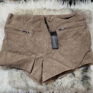 Blank NYC High Waist Brown Suede Shorts